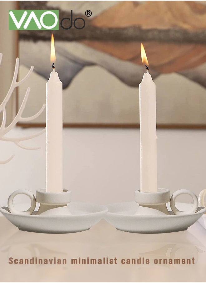 VAOdo Multifunctional Candle Holder Simple Ceramic Embryo Ornament Dried Flowers Flower Arrangement Vase Creative Modeling Artistic Home Decoration  - Image 3