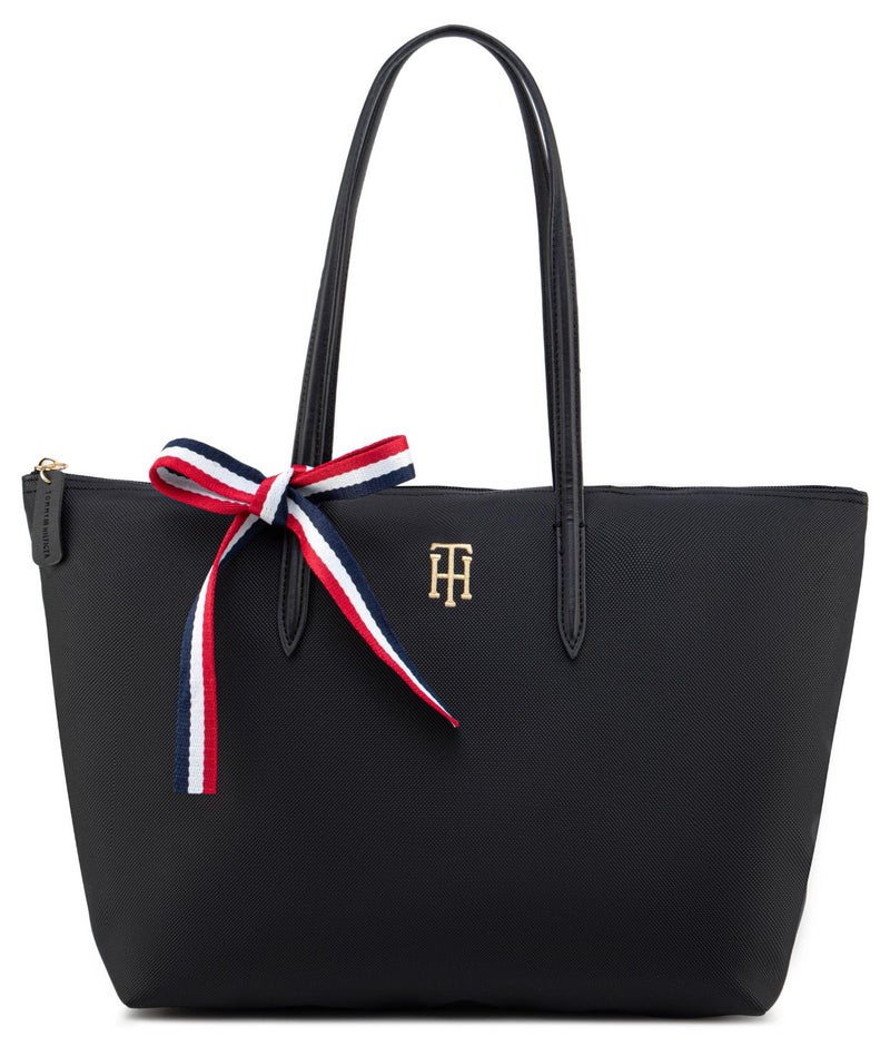 Tommy Hilfiger Denim حقيبة حقيبة حقيبة نسائية لتومي هيلفيجر، موديل كلاسيكي توقيع متعدد الاستعمالات شريط كبير السعة حقيبة كتف للسفر، العمل، صالة رياضية، - Image 1