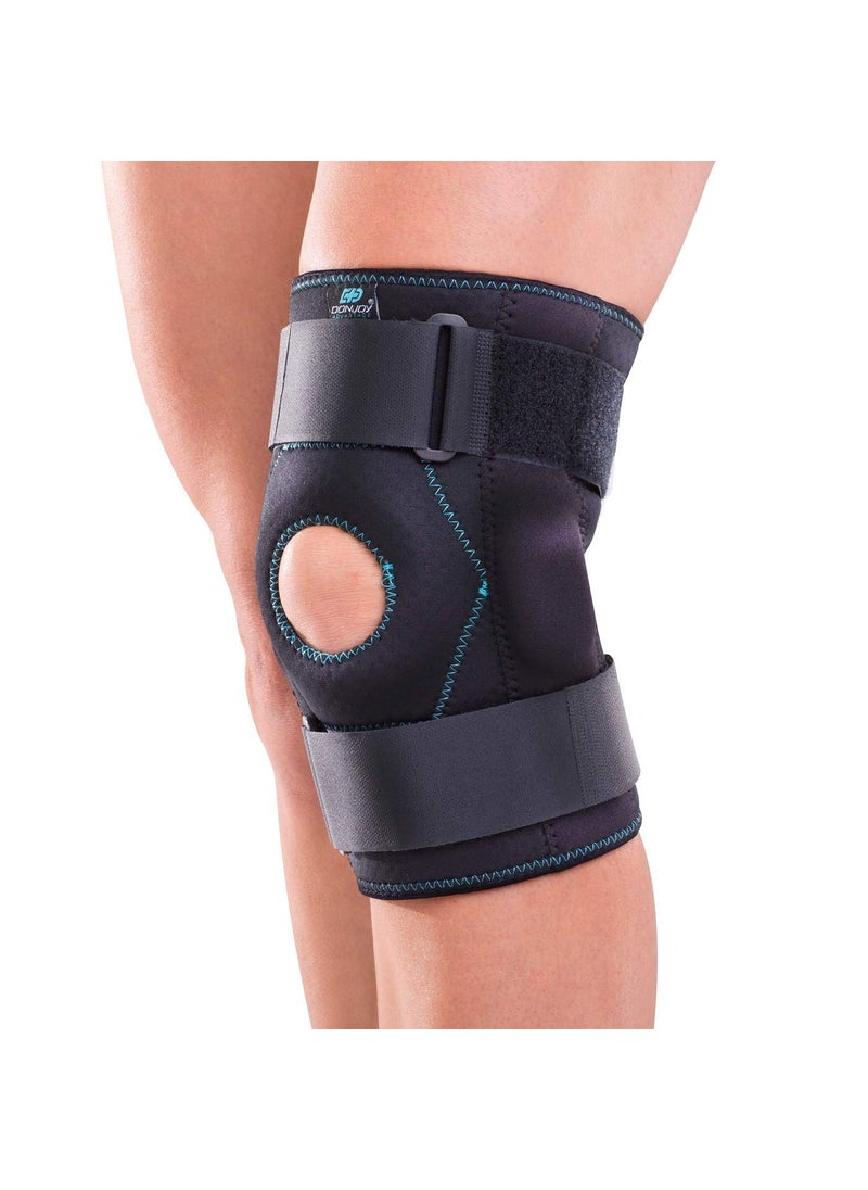 DonJoy DonJoy Advantage DA161KB02-BLK-S, M Stabilizing Double Hinged Knee Wrap Brace for Sprains, Strains, Media Lateral Instability, Arthritis, Patella Buttress  - Image 1
