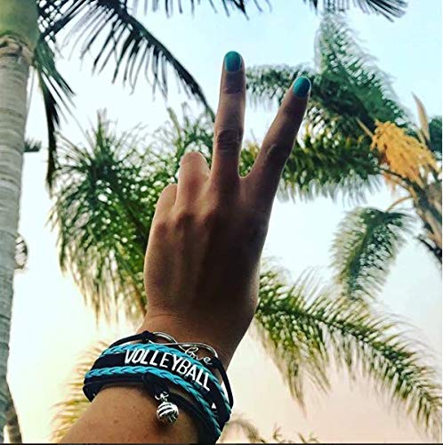 Infinity Collection Sportybella Volleyball Bracelet, Black and Blue Adjustable Infinity Love Charm Bracelet, Volleyball Jewelry and Accessories, Gift for Teens, Players, and Teams - Image 4