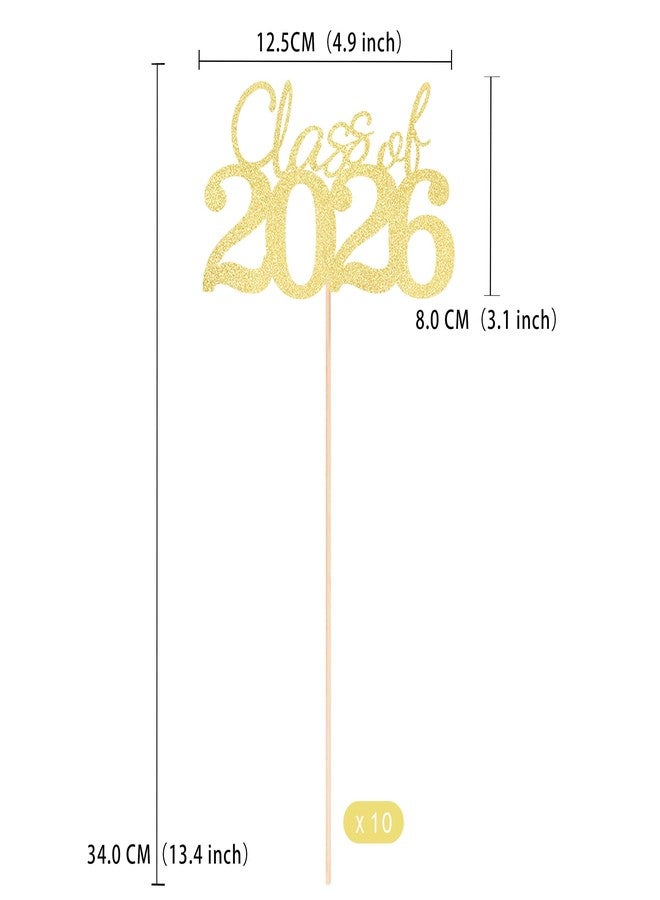 Gexolenu 10 PCS Graduation Class Centerpieces Gold Class of 2026 Graduation Centerpieces, 2026 Graduation Centerpieces for Tables Cake Toppers - Image 3