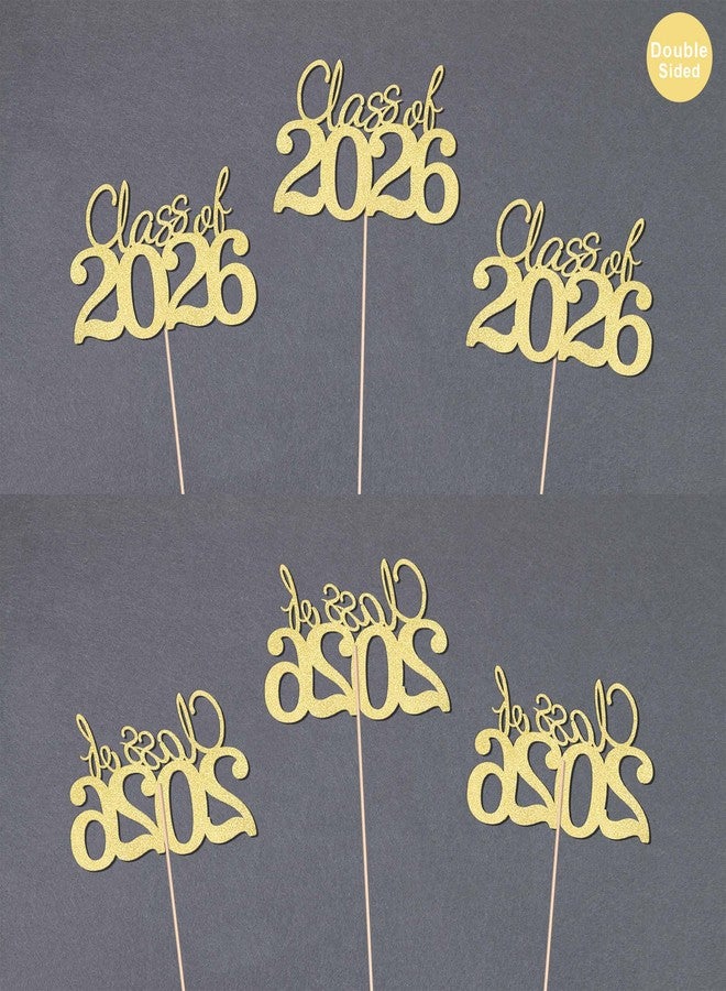 Gexolenu 10 PCS Graduation Class Centerpieces Gold Class of 2026 Graduation Centerpieces, 2026 Graduation Centerpieces for Tables Cake Toppers - Image 4