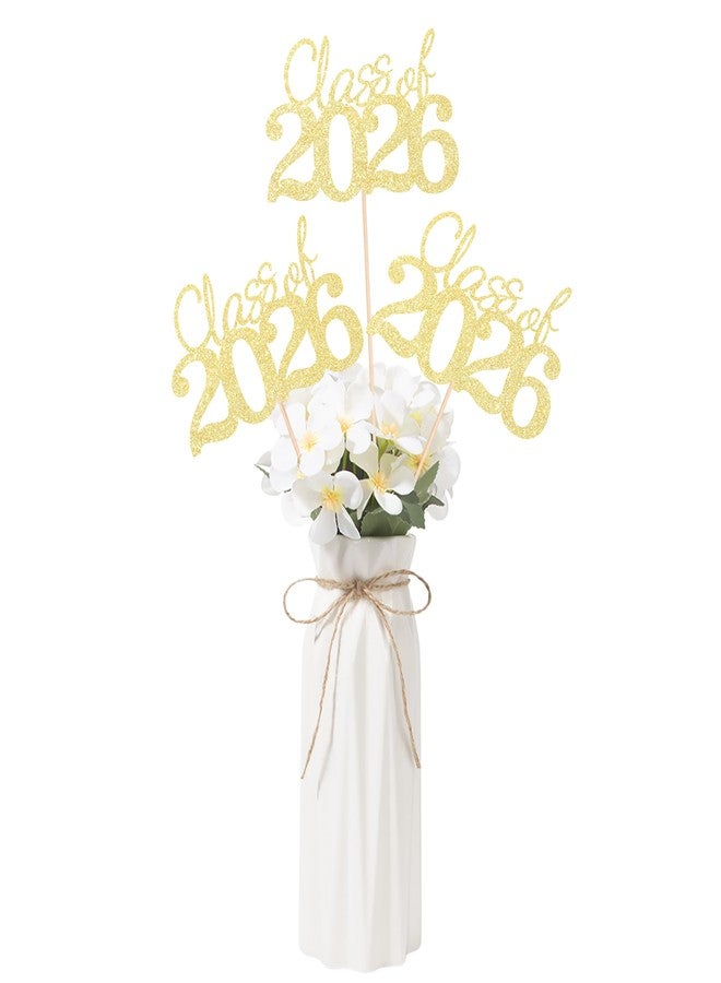 Gexolenu 10 PCS Graduation Class Centerpieces Gold Class of 2026 Graduation Centerpieces, 2026 Graduation Centerpieces for Tables Cake Toppers - Image 1