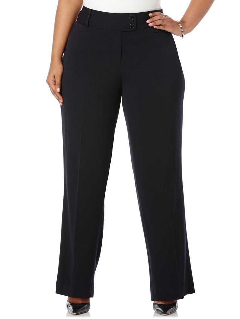 Rafaella Women's Plus Size Gabardine Bootcut Dress Curvy Fit Pants - Image 4