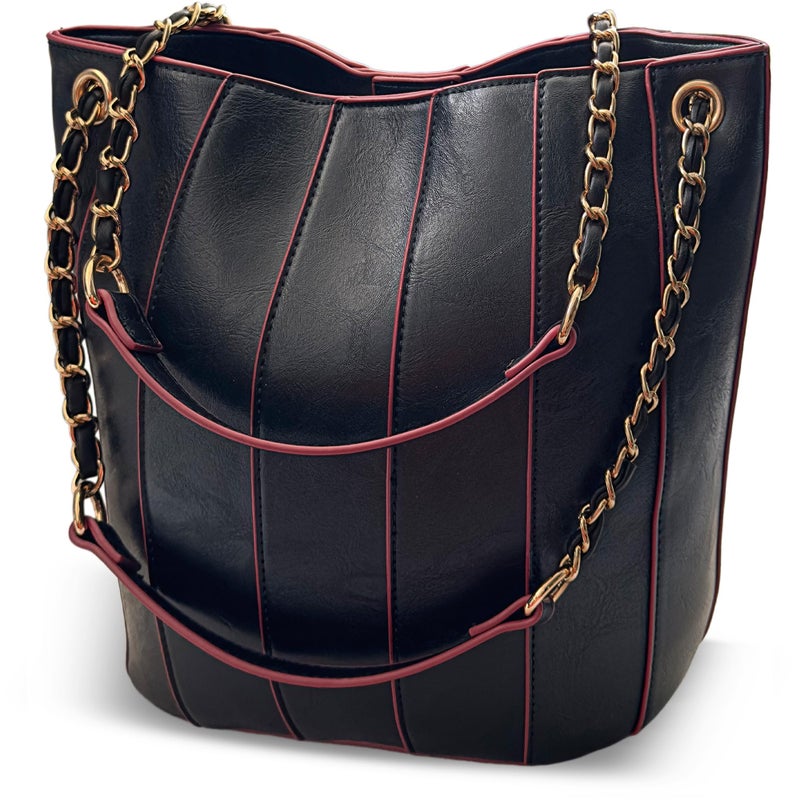 rofozzi Vegan Leather Purses for Women, Faux Leather Handbags for Women, Bucket Purse, Top Handle Bag - Image 1