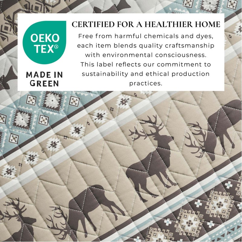 Great Bay Home 3-Piece Reversible Rustic Lodge Bedspread Quilt with 2 Shams. All-Season Quilt Set. (Full/Queen, Yosemite) - Image 3