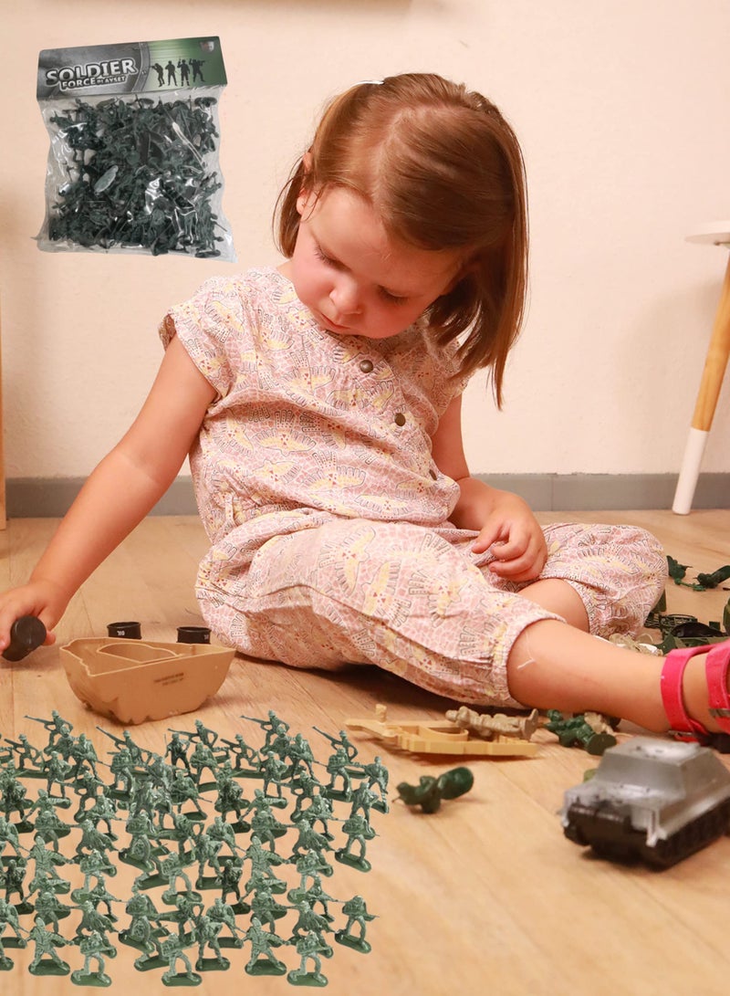 Strategy and Fun in a Small Army - 100 Pieces of Green Soldiers for Kids Full of Excitement and Fun  - Image 1