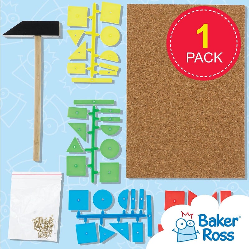 Baker Ross Hammer and Nail Set (Unit) - Children's Craft Set, Assorted Colours, 22 cm - Image 2