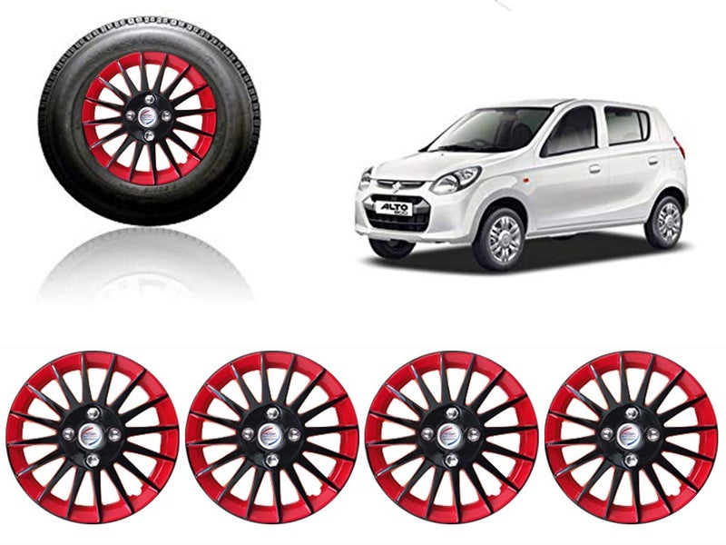 Auto Pearl Autopearl Car Full Wheel Cover Caps Red and Black 12Inches Press Type Fitting for Alto 800 2016 - Image 1