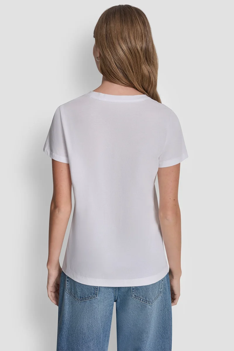 د ك ن ي DKNY RHINESTONE TAXI TOP