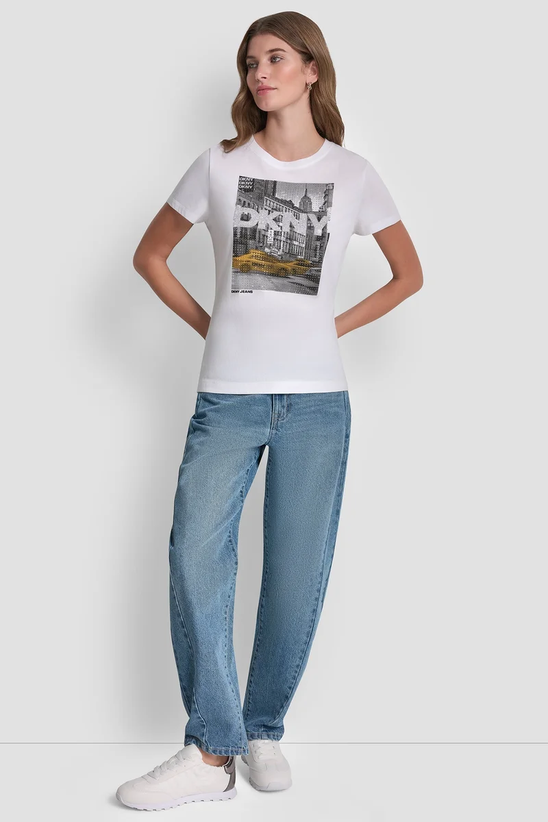 DKNY  DKNY RHINESTONE TAXI TOP for Women | Best Price UAE