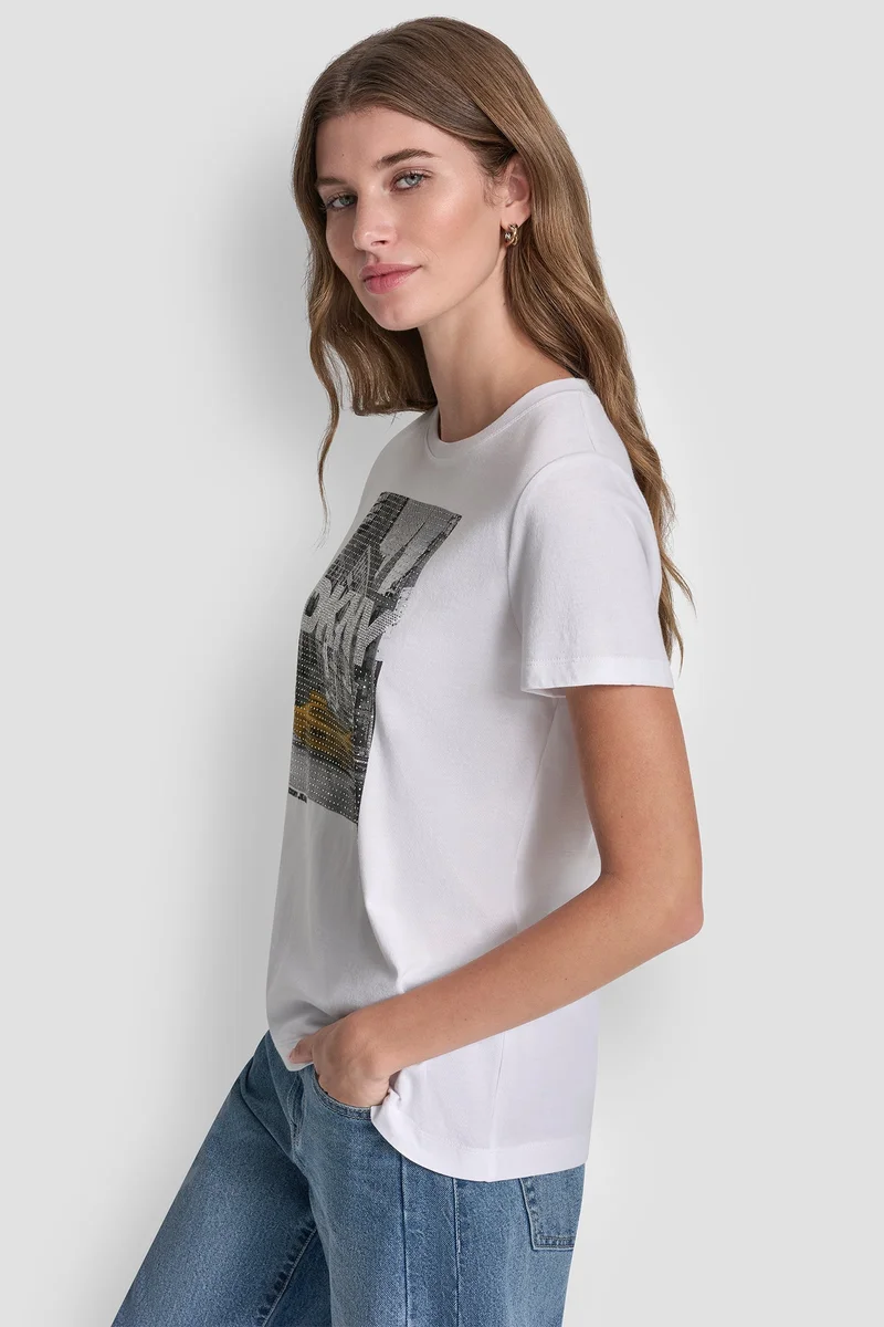 DKNY  DKNY RHINESTONE TAXI TOP for Women | Best Price UAE