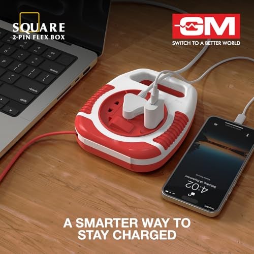 GM Modular 3040 Flex Box with 5 Meter Heavy Duty Cord, Universal 3-Pin Socket, Extension Board for Home and Office, Durable Shockproof Portable Design - Image 2
