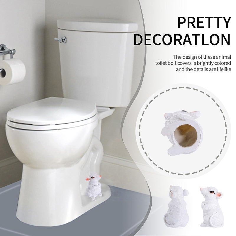 Joogour Toilet Bolt Caps,2PCS Toilet Bolt Covers Decorativeï¼ŒResin cute funny Toilet Screw Cover Caps,Toilet Caps for Bottom of Toilet Easy Installation Toilet Replacement Parts (F) - Image 5