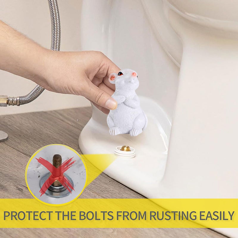 Joogour Toilet Bolt Caps,2PCS Toilet Bolt Covers Decorativeï¼ŒResin cute funny Toilet Screw Cover Caps,Toilet Caps for Bottom of Toilet Easy Installation Toilet Replacement Parts (F) - Image 4