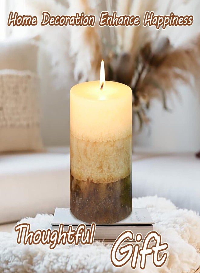 Immeiscent Pillar Candles Vanilla Cupcake Scented Immeiscent Aromatherapy Candle 50+ Hours Clean Burning Long Lasting Mottled Layered Candles for Home Scented SPA Restaurant Set of 3 - Image 5