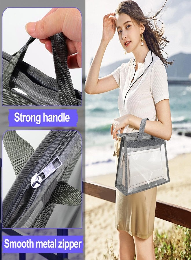 Bgtecho 2 Pcs Dust Bags for Handbags, Transparent Purse Protector Bag, Clear Handbag Storage Organizer for Closet, Dust Bag Handbag Purse Storage with Zipper and Handle, Grey, XL Size - Image 3