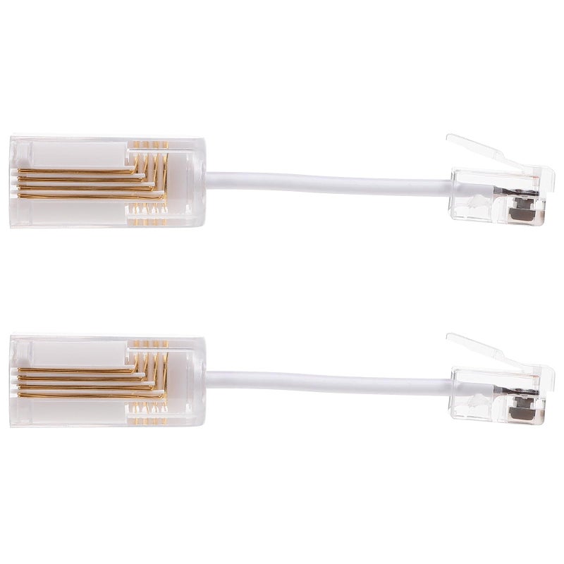 2pcs White Anti Tangle Telephone Cord Detangler Swivel Rotating Cable Protector - Image 2