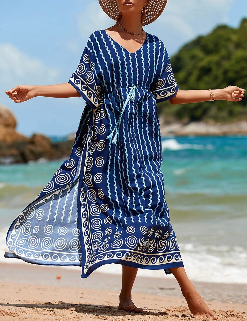 Eddoyee Loose Beach Kaftan Dresses for Women Caftan Swimsuit Cover Up - Image 5