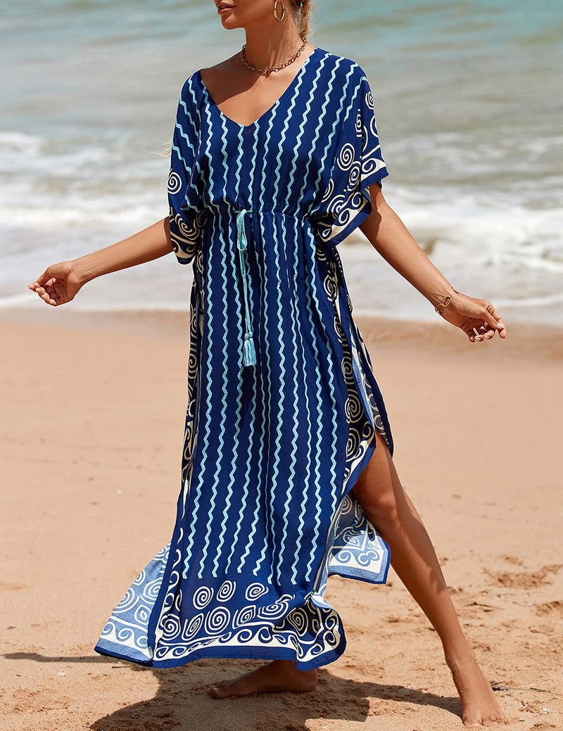 Eddoyee Loose Beach Kaftan Dresses for Women Caftan Swimsuit Cover Up - Image 4