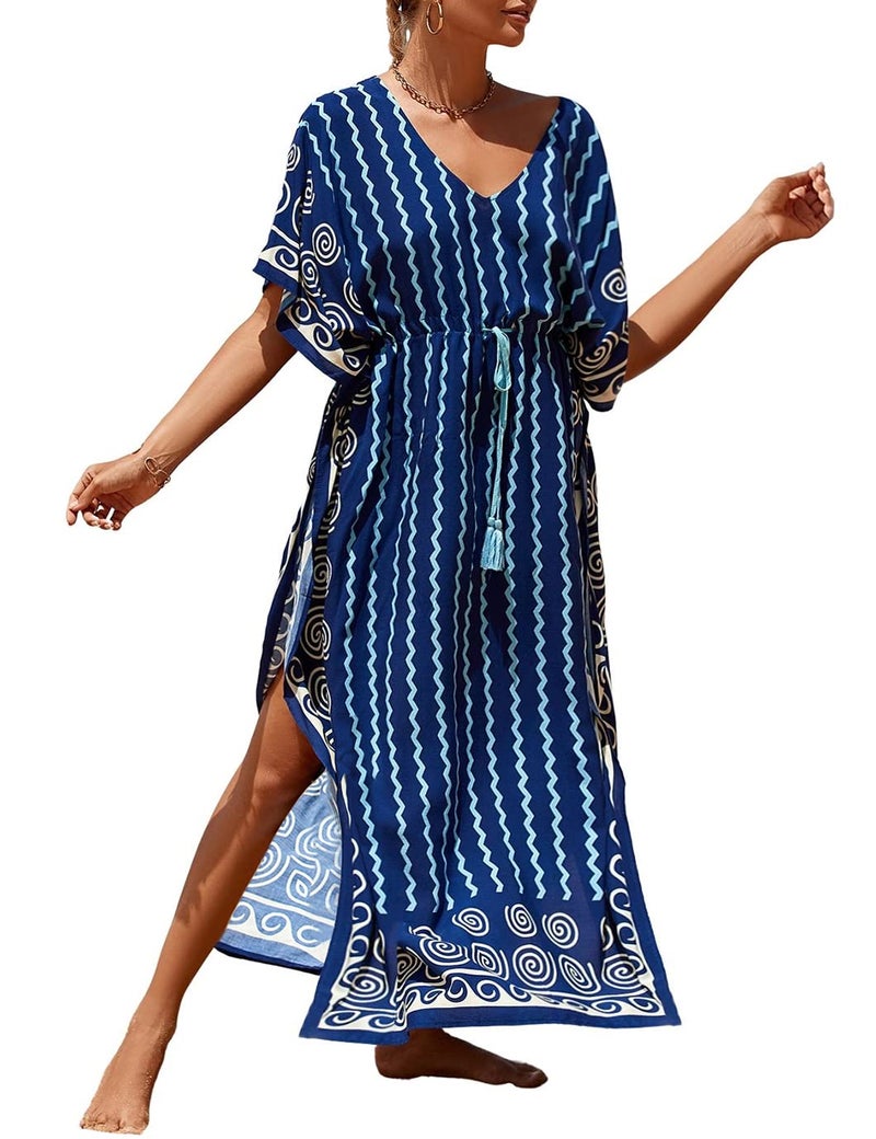 Eddoyee Loose Beach Kaftan Dresses for Women Caftan Swimsuit Cover Up - Image 1