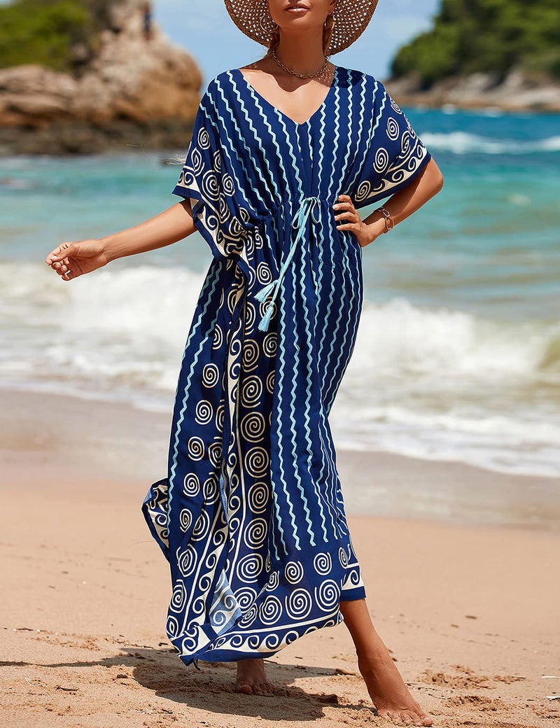 Eddoyee Loose Beach Kaftan Dresses for Women Caftan Swimsuit Cover Up - Image 3