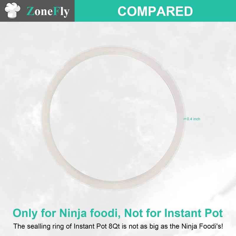 ZoneFly Original Ninja Foodi Sealing Ring Silicone Gasket for Ninja Foodi FD401/FD302/OS401/OS301/OP401/OP302 Pressure Cooker 6.5 Qt and 8 Quart Replacement Gasket Air Fryer Parts - 2 Pack - Image 4