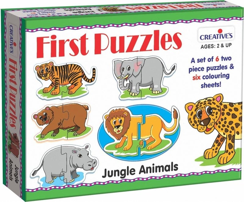 Creative's First Puzzles - Jungle Animals | 6 Jigsaw Puzzle Set with 2 pcs Each| Pre-School Learning & Educational Puzzle Set| Birthday Gift| Multicolour, 2+ Years - Image 4