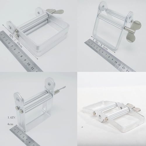 YNHIAG Toothpaste Squeezer, Full Metal Tube Squeezer Toothpaste Dispenser Tool Multifunctional Roller Squeezer for Artist, Hair Salon, Painter,Cosmetics, Paint Tube, Color Dye, Hand Cream (4.3*3.2*1.6 In) - Image 2