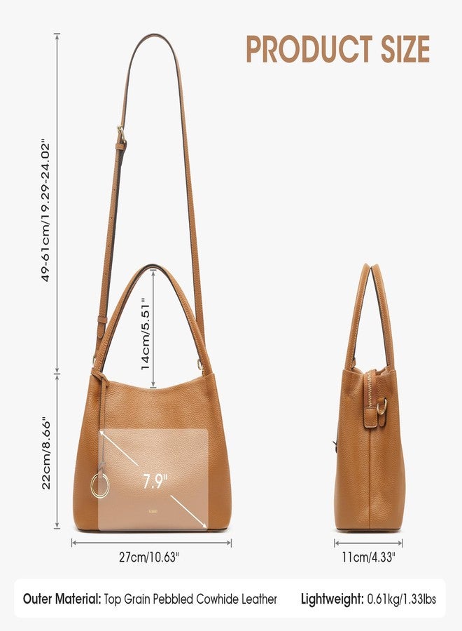 Kattee Leather Purses for Women, Crossbody Bags for Women Trendy 2025, Top Handle Handbags Satchel Bags with Adjustable Strap, Brown - Image 3