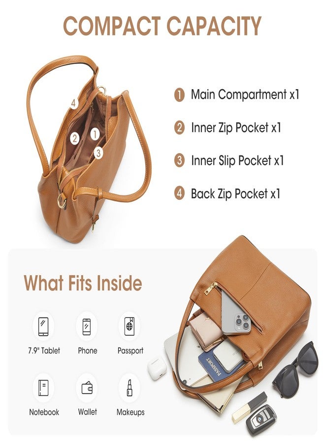 Kattee Leather Purses for Women, Crossbody Bags for Women Trendy 2025, Top Handle Handbags Satchel Bags with Adjustable Strap, Brown - Image 4