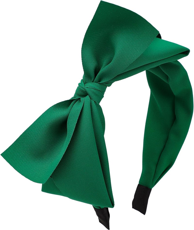 WantGor Big Bowknot Knotted Wide Turban Headbands Womens Hoop Hair Accessories Green