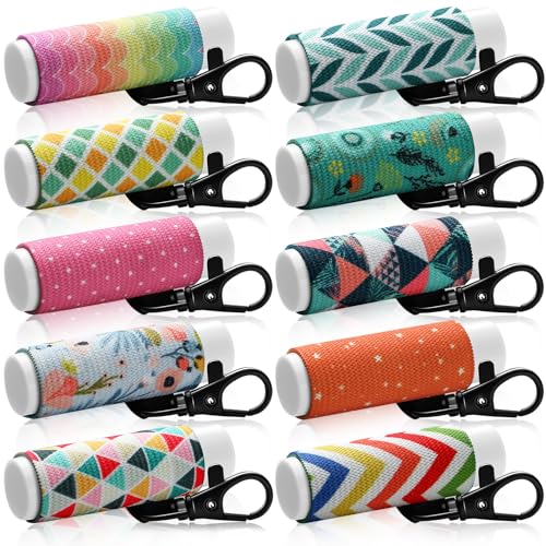 Sureio حامل بلسم الشفاه Sureio 10 عبوة مع سلسلة مفاتيح قابلة للتثبيت على أحمر الشفاه وحامل بلسم الشفاه بتصميم زهور