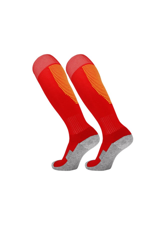 Striped Football Socks Stockings Adult Children's Socks Knee-high Thickened Non-slip Towel Bottom Sports Stockings