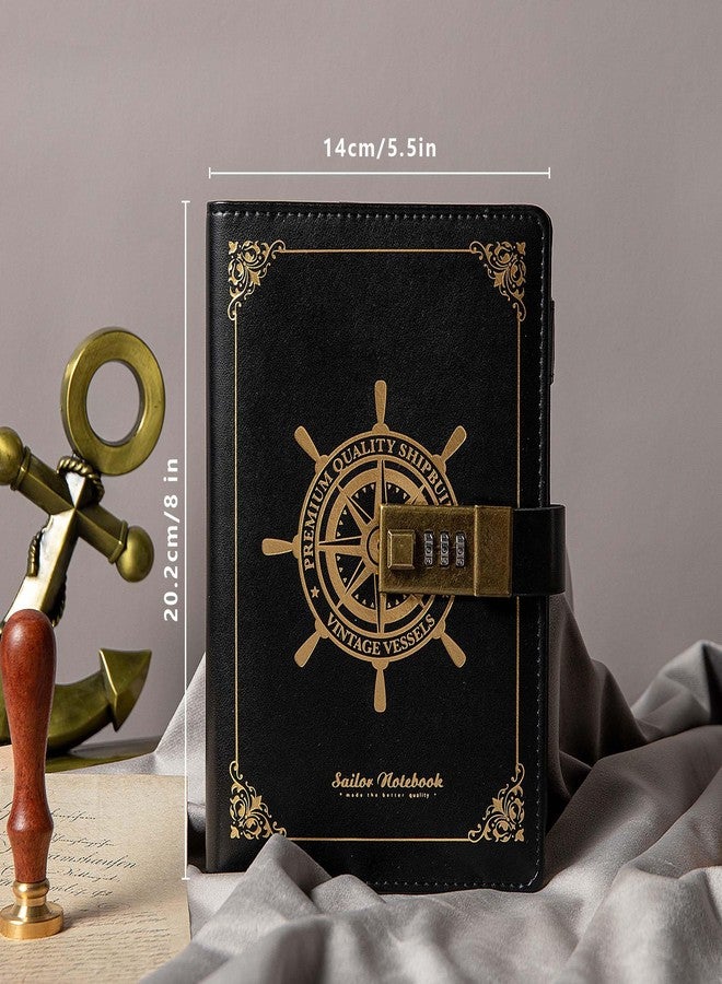 TIEFOSSI Journal With Lock-Journal For Boys-Travel Sailor Writing Diary With Lock-B6 Personal Planner Organizers-As Gift For Girls Women Men, 7.87 X 5.51 In, 224 Pages - Image 2