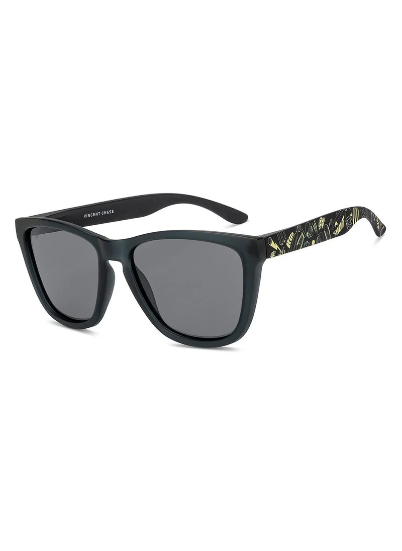 VINCENT CHASE Unisex Polarized Wayfarer Sunglasses - VC S16416 - Lens Size: 55 Mm