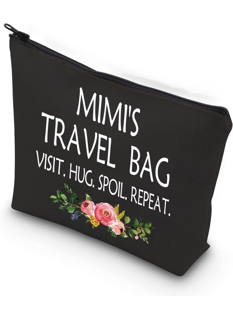WCGXKO - WCGXKO Mimi Gift Mimi Mother's Day Gift Grandma Birthday Gift Travel Gift Cosmetics Bag (MIMI'S TRAVEL black) - Image 1