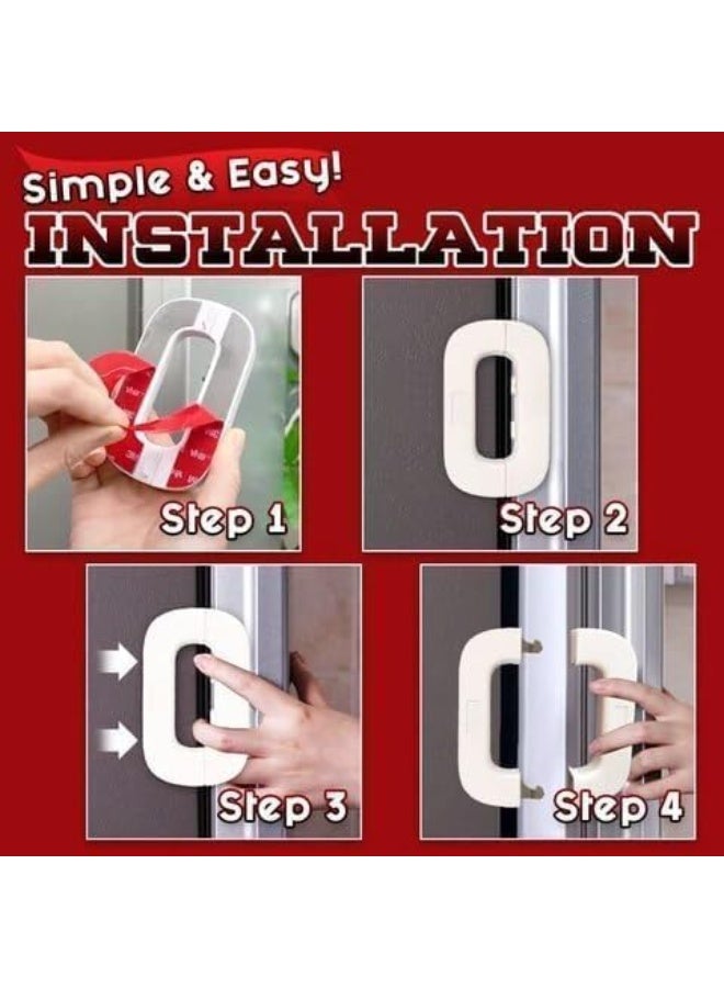Generic valueable 1 Baby Safety Fridge Lock - Multi Use Childproof Cabinet and Drawer Lock with Strong Adhesive - Heavy Duty Freezer Wardrobe Refrigerator Door Safety Strap for... - Image 2