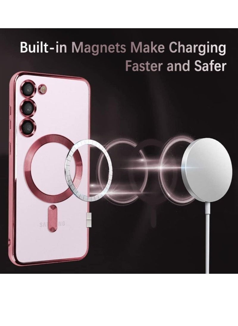 Raxoom Magnetic Clear Case for Samsung Galaxy S23 Plus with Camera Lens Protector Magsafe Compatible Electroplated Soft TPU Shockproof Anti-Scratch Phone Case - Image 2