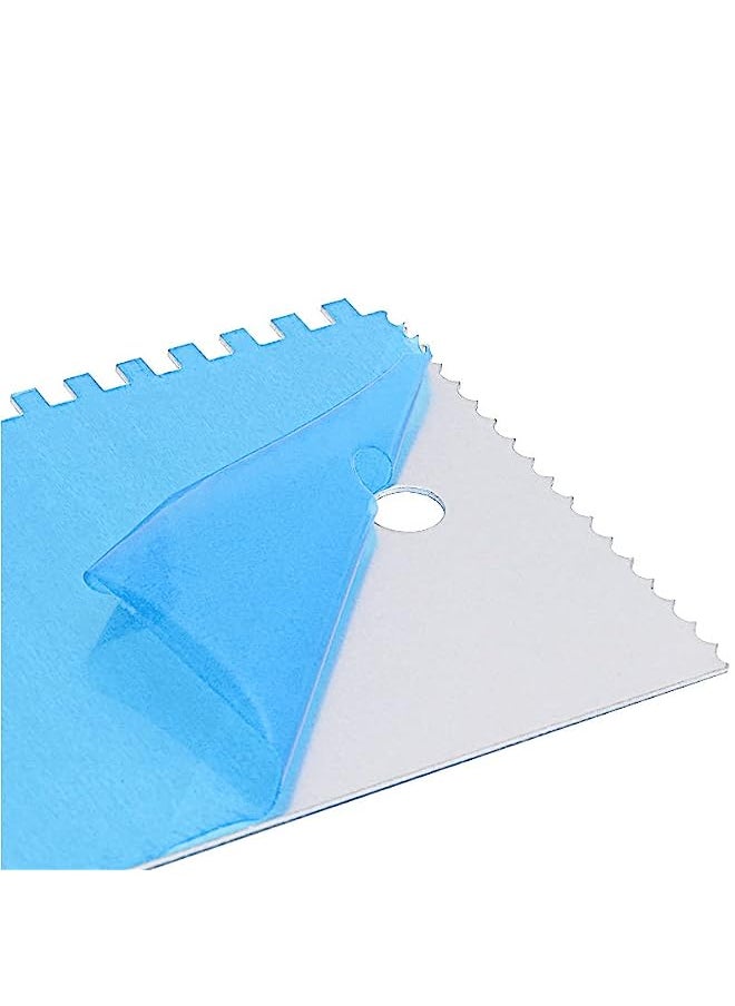erorex - Set of 2 Stainless Steel Cake Scraper Aluminum Decorating Comb Design – Cake Side Icing Scraper - Cake Icing Smoother Edge Set For Decorating Butter Cream Bakeware Tools - Image 1