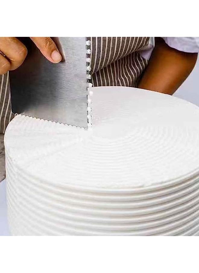 erorex - Set of 2 Stainless Steel Cake Scraper Aluminum Decorating Comb Design – Cake Side Icing Scraper - Cake Icing Smoother Edge Set For Decorating Butter Cream Bakeware Tools - Image 1