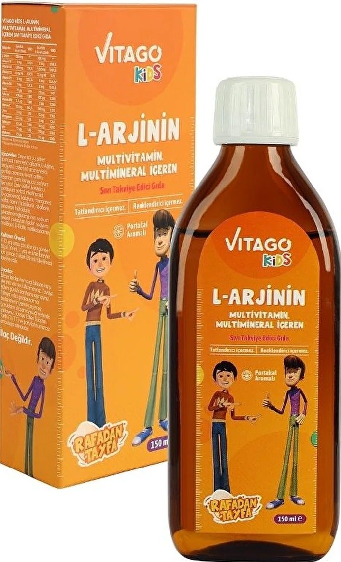 VITAGO Kids L-Arginine Growth Syrup to Increase Height and Multivitamin for Boys - 150ml - Image 1