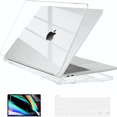 EooCoo Case Compatible with MacBook Pro 13 inch M2 2024 2023 2022-2016 Release M1 A2338 A2289 A2251 A2159 A1989 A1706 A1708 Protective Hard Case with Keyboard Cover, Screen Protector, Crystal Clear - Image 1