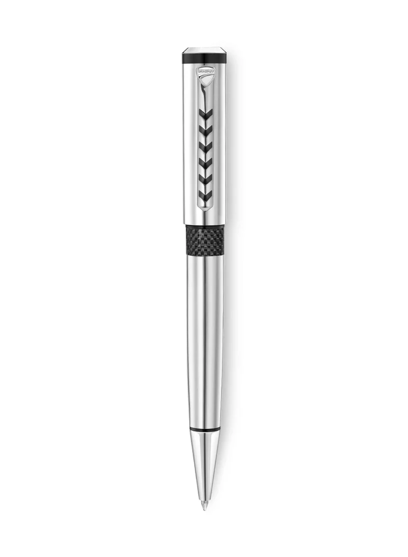 Ducati Corse Stile Gents Pen with Medium Drill Point, Firm Grip, Blue Ink, Black Carbon Fiber & Stainless Steel Accents - 140 mm