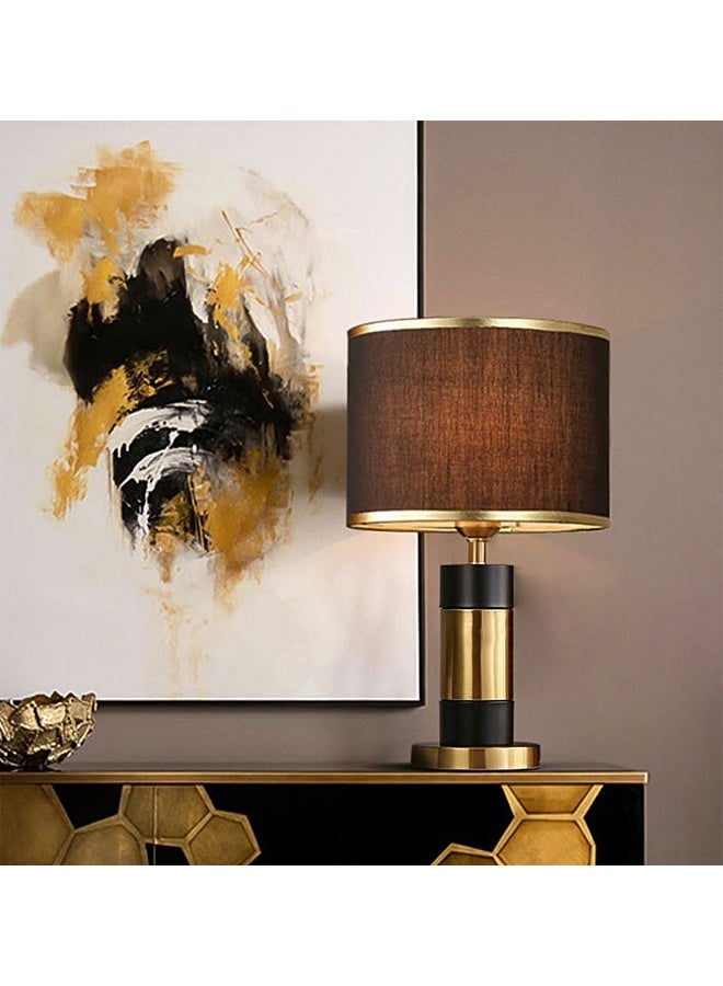Modern Cylindrical Table Lamp with Fabric Shade and Metal Base – Elegant Ambient Lighting for Bedroom & Living Room - Image 2