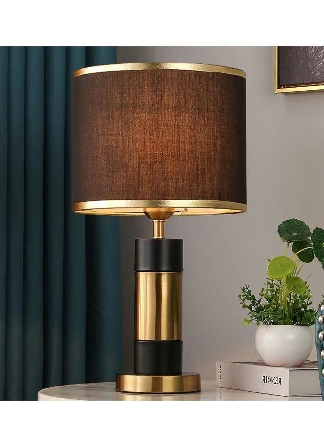 Modern Cylindrical Table Lamp with Fabric Shade and Metal Base – Elegant Ambient Lighting for Bedroom & Living Room - Image 1