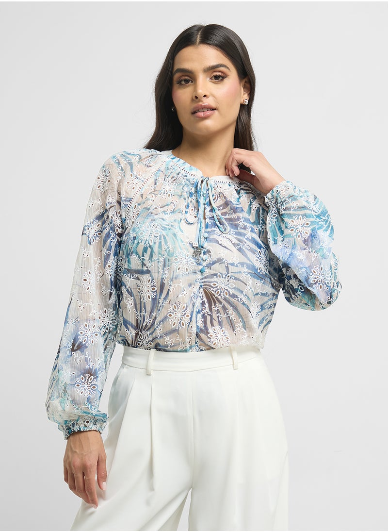 GUESS LS DANILE EMBRO TOP  - Image 1