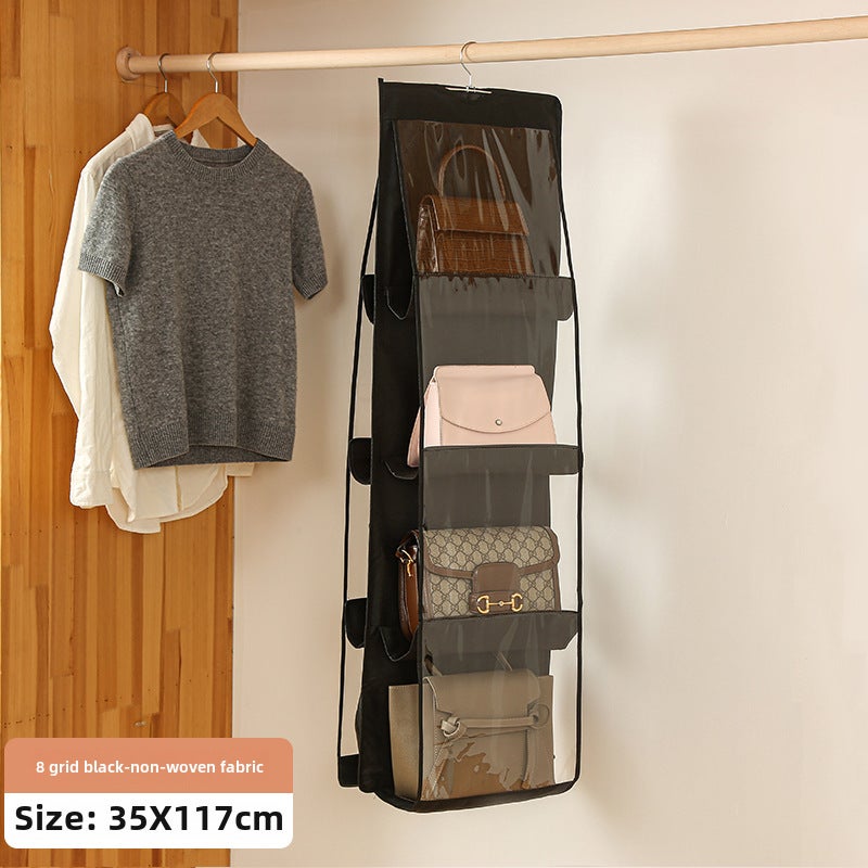 Bag Storage Bag Wardrobe Hanging Leather Bag Storage Bag Household Multi-layer Non-woven Dustproof Bag Storage ArtifactBlack 8 Black 8 