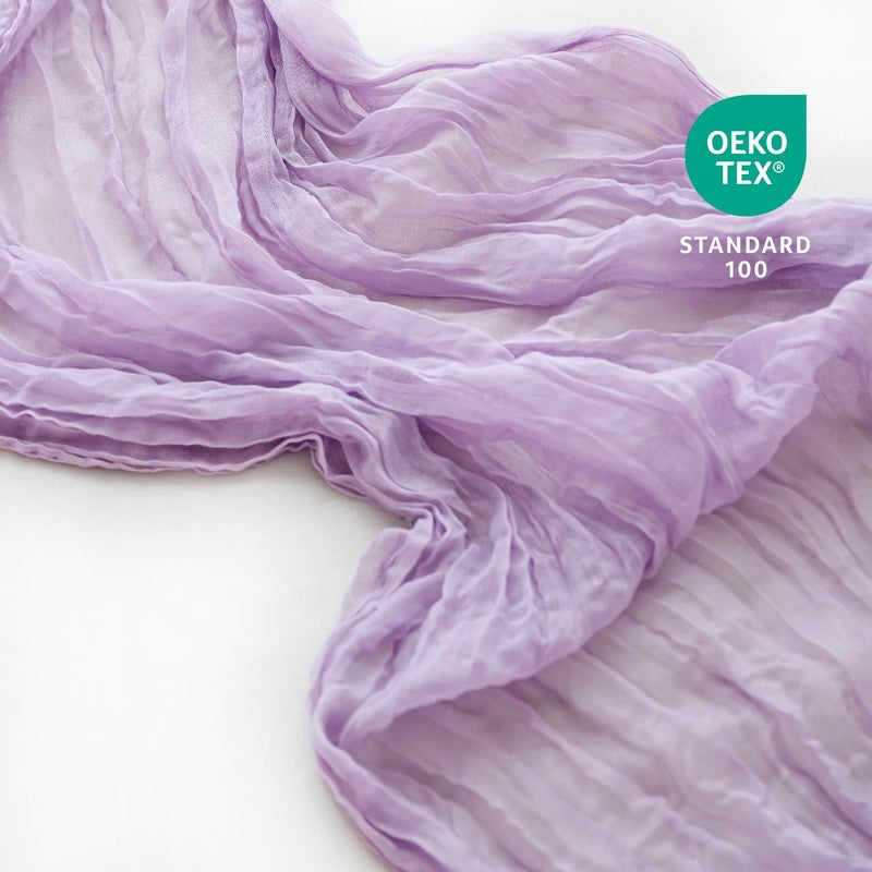 Sioloc Lilac Purple Lavender Cheesecloth Table Runner 120'' x 35'',Spring Easter Decor Soft Gauze Boho Wedding Table Decor for 10ft Table Birthday Party,Baby Shower, Bridal Shower, Home & Event Decor - Image 2