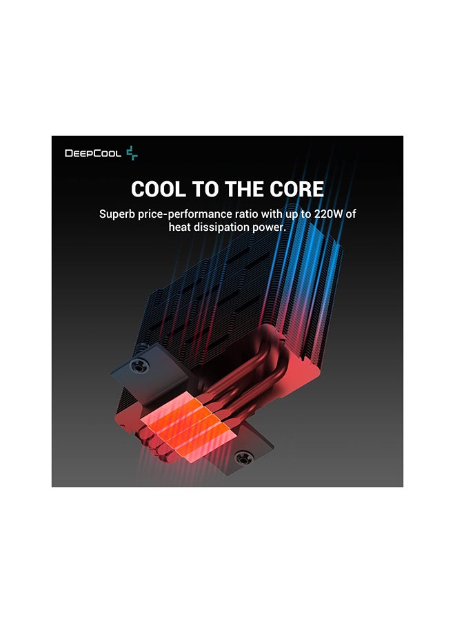 DEEPCOOL - AG400 BK ARGB Single Tower 120mm CPU Cooler, 2000RPM Fan Speed, 75.89CFM Airflow,  ARGB LED, 3.36W Power, ≤31.6 dB(A) Fan Noise, LGA1700/1200/AM5/AM4 Black | R-AG400-BKANMC-G-2 - Image 1
